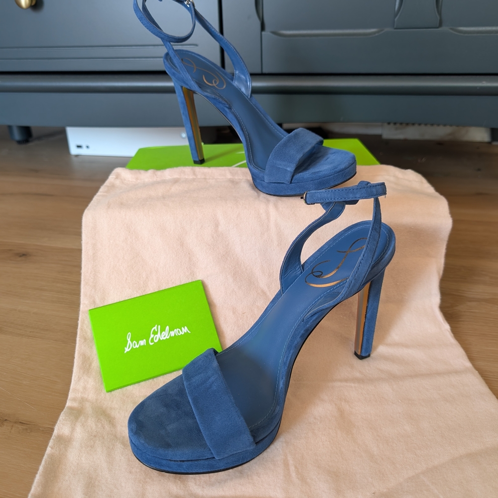 NEW Sam Edelman "Jade" Something Blue Suede Women's Heels - Size 6.5